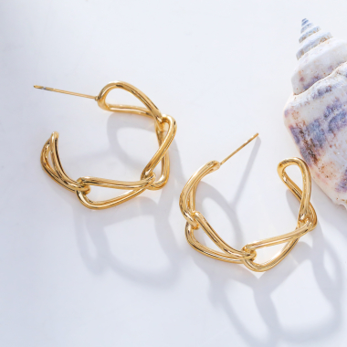 Wholesaler Eclat Paris - Thick chain hoop earrings