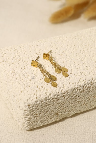 Wholesaler Eclat Paris - Boucles d'oreilles chaînes pendantes martelées