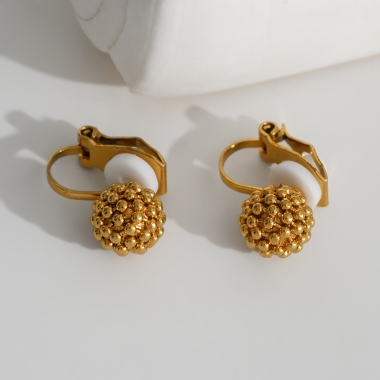 Wholesaler Eclat Paris - Gold ball clip earrings