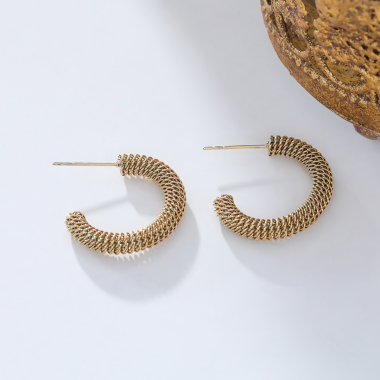 Wholesaler Eclat Paris - Original golden hoop earrings