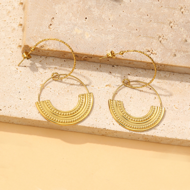 Wholesaler Eclat Paris - Thin Circle Half Hoop Earrings