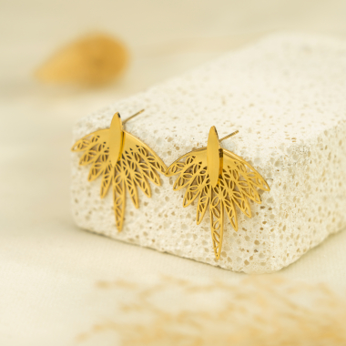 Wholesaler Eclat Paris - Golden wing earrings