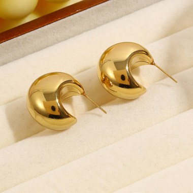 Wholesaler Eclat Paris - Thick Circle Gold Earrings