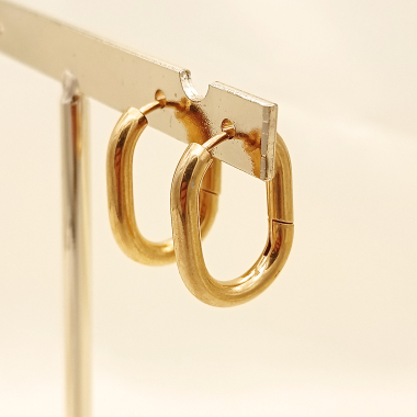 Wholesaler Eclat Paris - Gold oval hoop earrings