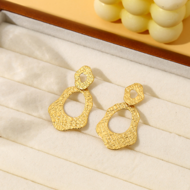 Wholesaler Eclat Paris - Gold double circle earrings