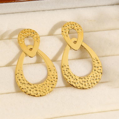 Wholesaler Eclat Paris - Gold Double Drop Earrings