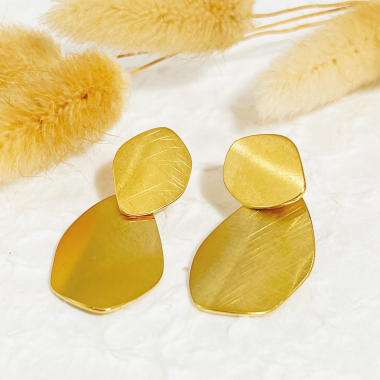 Wholesaler Eclat Paris - Brushed Gold Dangle Earrings