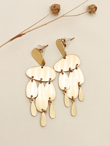 Wholesaler Eclat Paris - Golden windbell earrings