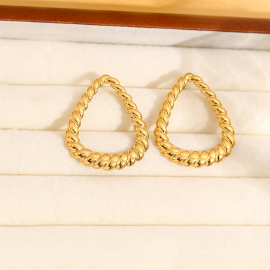 Wholesaler Eclat Paris - Gold rounded triangle earrings