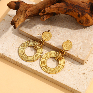 Wholesaler Eclat Paris - Gold Hoop Drop Earrings