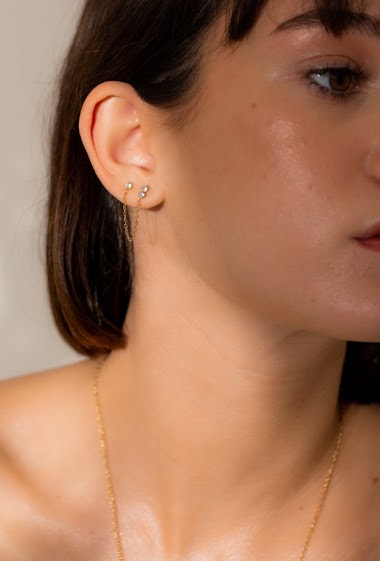 Wholesaler Eclat Paris - Double hole earrings