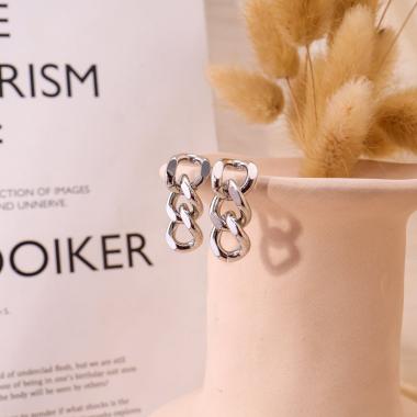 Wholesaler Eclat Paris - Silver link earrings