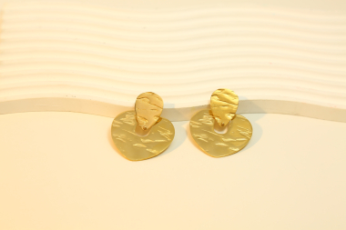 Wholesaler Eclat Paris - Gold Hammered Earrings