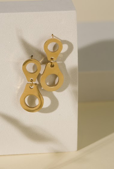 Wholesaler Eclat Paris - Stainless steel handcuffs earrings