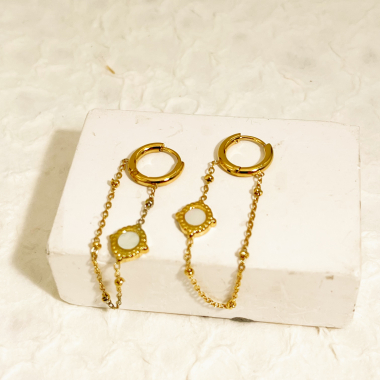 Wholesaler Eclat Paris - Mini hoop chain earrings