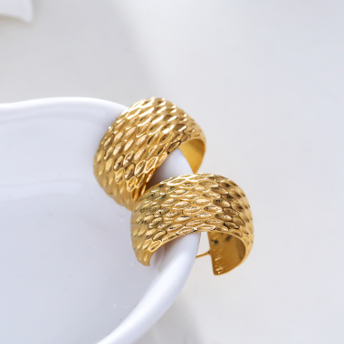 Wholesaler Eclat Paris - Thick wide mini hoop earrings
