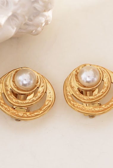 Mayorista Eclat Paris - Aretes de perlas con varios círculos