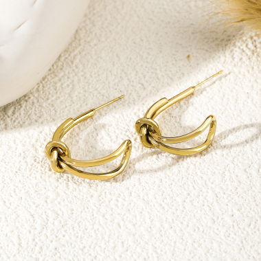 Wholesaler Eclat Paris - Gold knot earrings