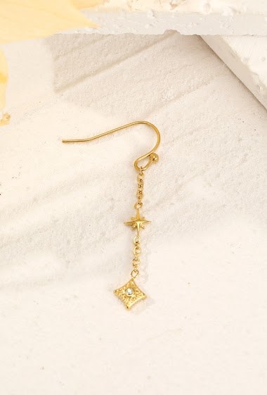 Wholesaler Eclat Paris - Drop earrings with star