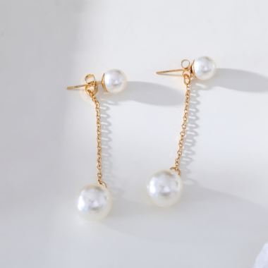 Wholesaler Eclat Paris - Pearl drop earrings