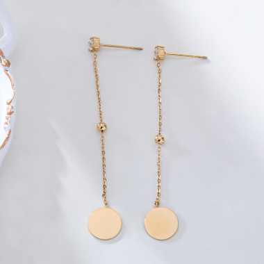 Wholesaler Eclat Paris - Dangling chain earrings with tassels