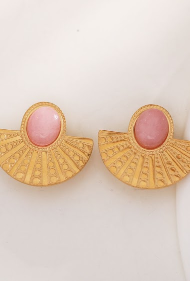 Wholesalers Eclat maybijou - Clip-on pink pearl earrings