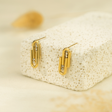 Wholesaler Eclat Paris - Stud earrings with rhinestone pins