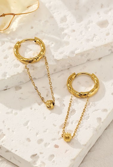 Wholesaler Eclat Paris - Gold stainless steel earrings