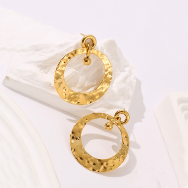 Wholesaler Eclat Paris - Round hammered earrings