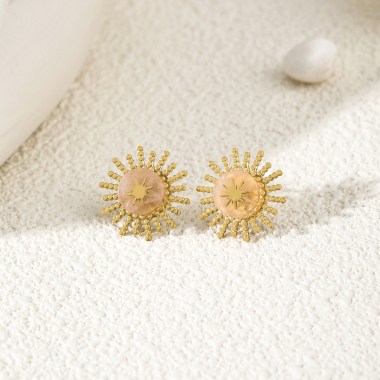 Wholesaler Eclat Paris - Sun earrings with stone
