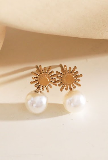 Wholesalers Eclat maybijou - Sun and pearl earrings