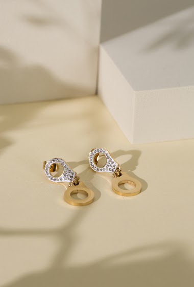 Wholesaler Eclat Paris - Stainless steel handcuffs earrings