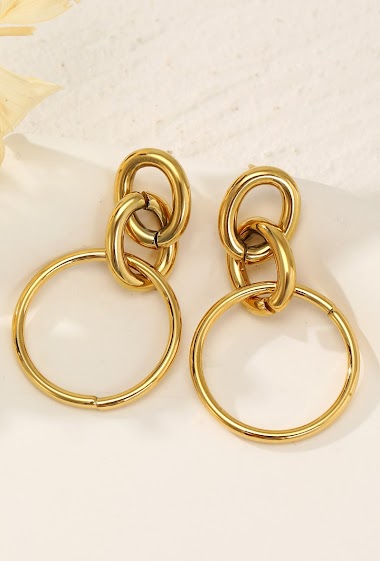 Wholesaler Eclat Paris - Triple circle earrings