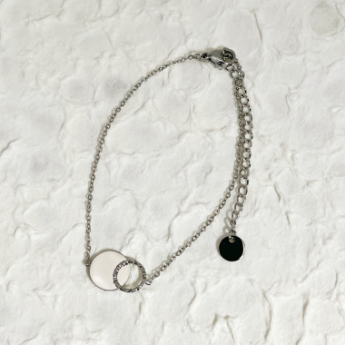 Wholesaler Eclat Paris - Double circle silver chain bracelet