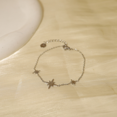 Wholesaler Eclat Paris - Silver star chain bracelet
