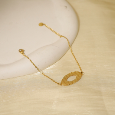 Wholesaler Eclat Paris - Golden chain bracelet with oval