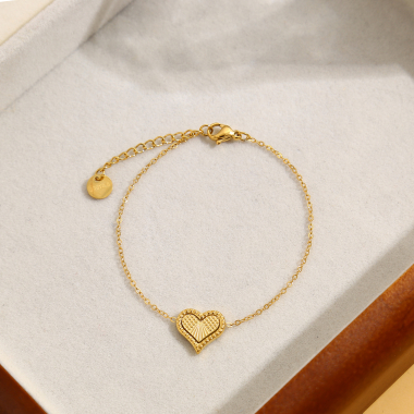 Wholesaler Eclat Paris - Golden heart chain bracelet