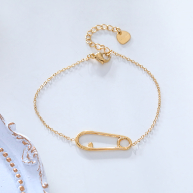Wholesaler Eclat Paris - Gold chain pin bracelet