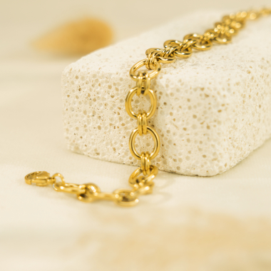 Grossiste Eclat Paris - Bracelet chaîne dorée maillons