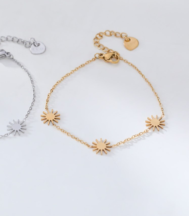 Wholesaler Eclat Paris - Triple sun gold chain bracelet