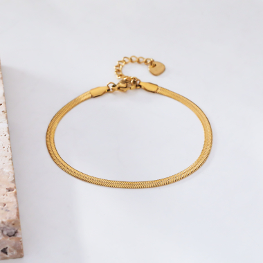 Grossiste Eclat Paris - Bracelet chaîne plate dorée