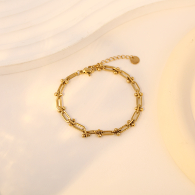 Großhändler Eclat Paris - Originales Goldarmband mit ovaler Kette