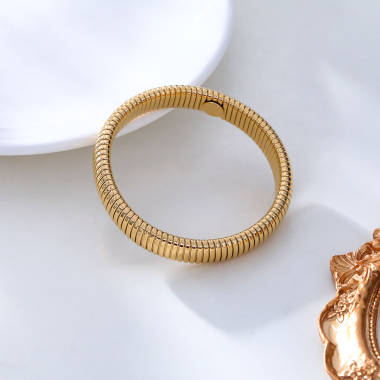 Wholesaler Eclat Paris - Thick elastic gold bracelet