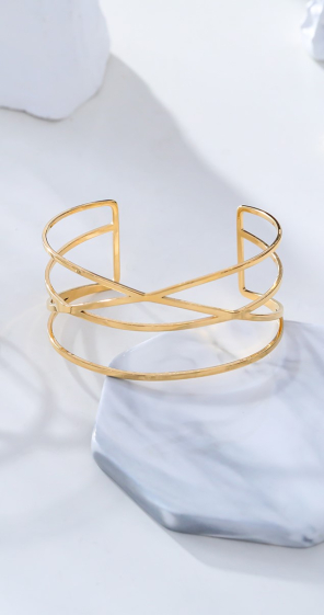 Wholesaler Eclat Paris - Geometric gold bracelet