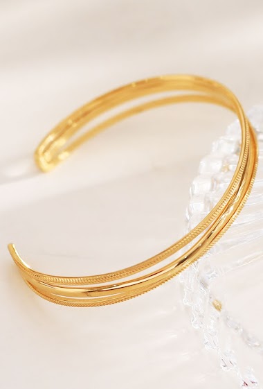 Wholesaler Eclat maybijou - Golden bangle/line cuff bracelet