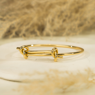 Grossiste Eclat Paris - Bracelet dorée ajustable double nœud