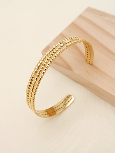 Grossiste Eclat Paris - Bracelet jonc doré ajustable