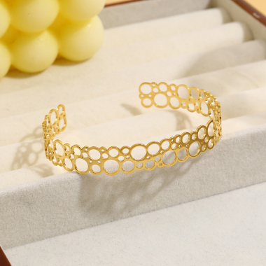 Wholesaler Eclat Paris - Multi circle adjustable gold bangle bracelet