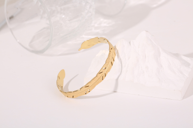 Wholesaler Eclat Paris - Gold leaf bangle bracelet