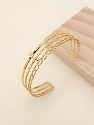 Wholesaler Eclat Paris - Multi-line gold bangle bracelet
